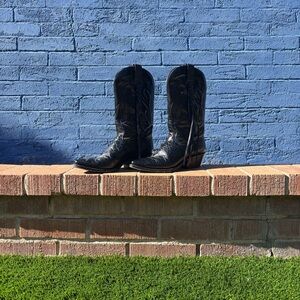 Women’s Black Patent Leather Cowboy Boots